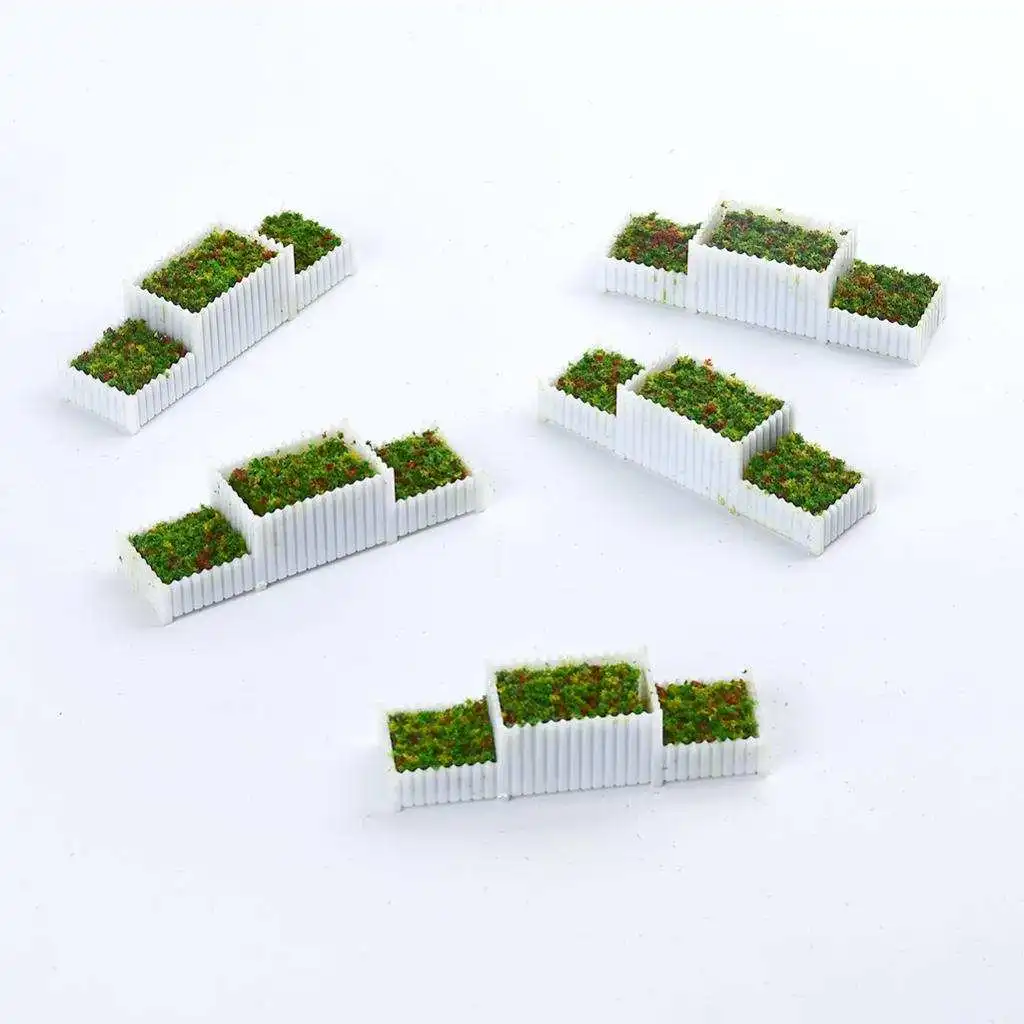 Pack of 5 HO 1:100 Flower Beds Plant Miniatures for Sandtable Train Scenery 