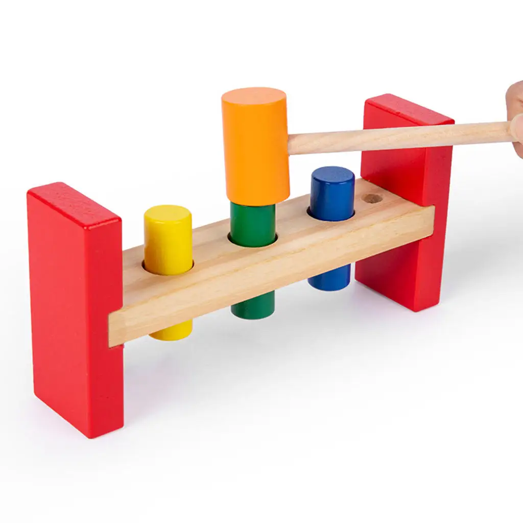Montessori Children`s Wood Hammering Toy Pounding for 1 Year Old Children