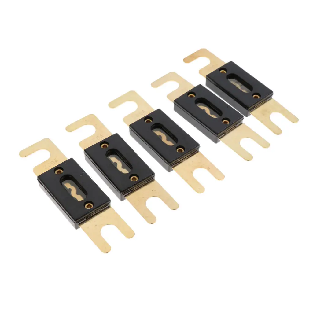 5PCS 200Amp ANM Audio Electrical Protection Flat Fuse Gold Plated