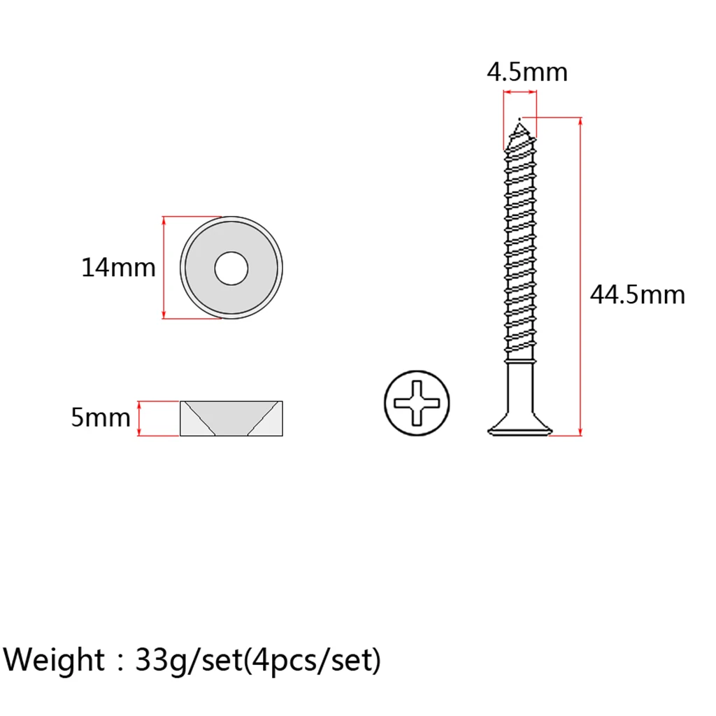 4 Set Neck Joint Bushings And Bolts For Electric Guitar Bass Steel Accessory