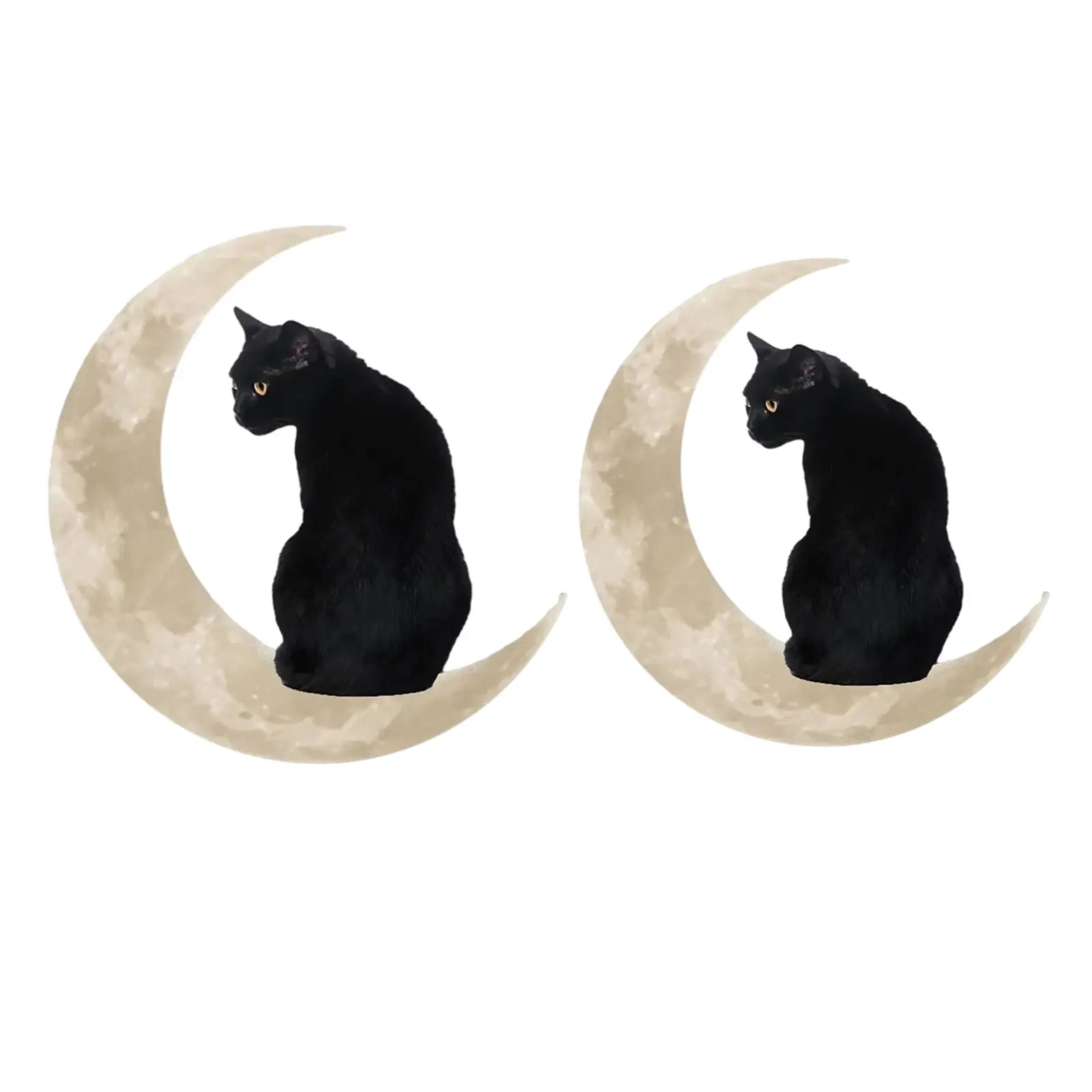 Cat in The Moon Wall Decor Hollow Cut Ornaments Hanging Artwork Animal Gift Cat Lover Metal Wall Art Decor for Bedroom Bathroom