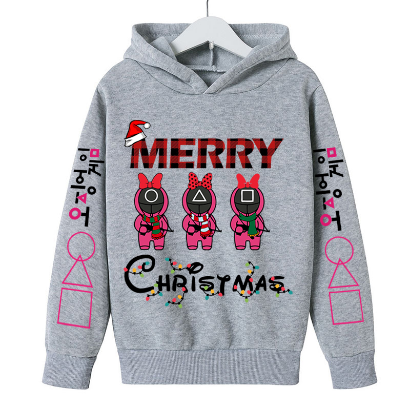 Autumn/winter Sweater Squid Game Fashion Boys Girls Hoodie Sweatshirts Holiday gift Christmas Clothing Children's Clothing