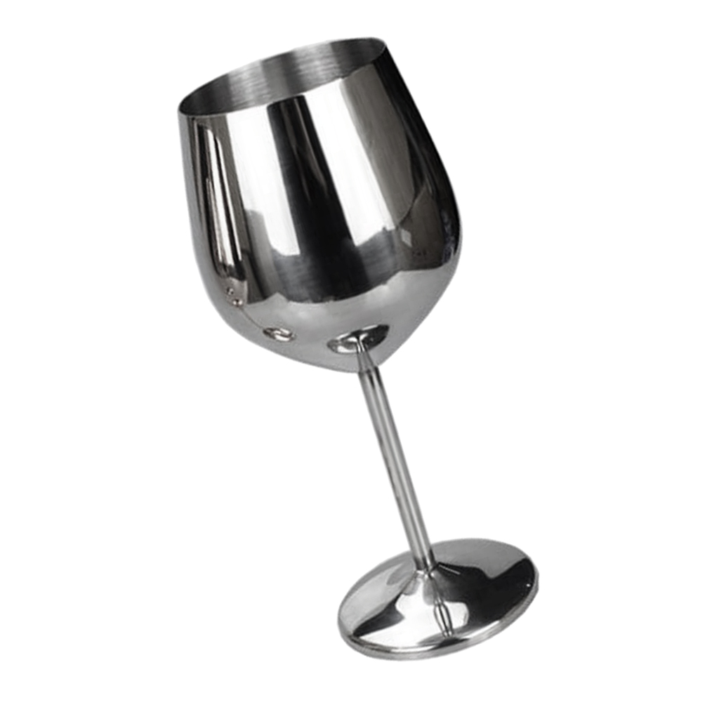 Stainless Steel Wine Glasses for White Red Wine Cocktail with Stem, 500ml