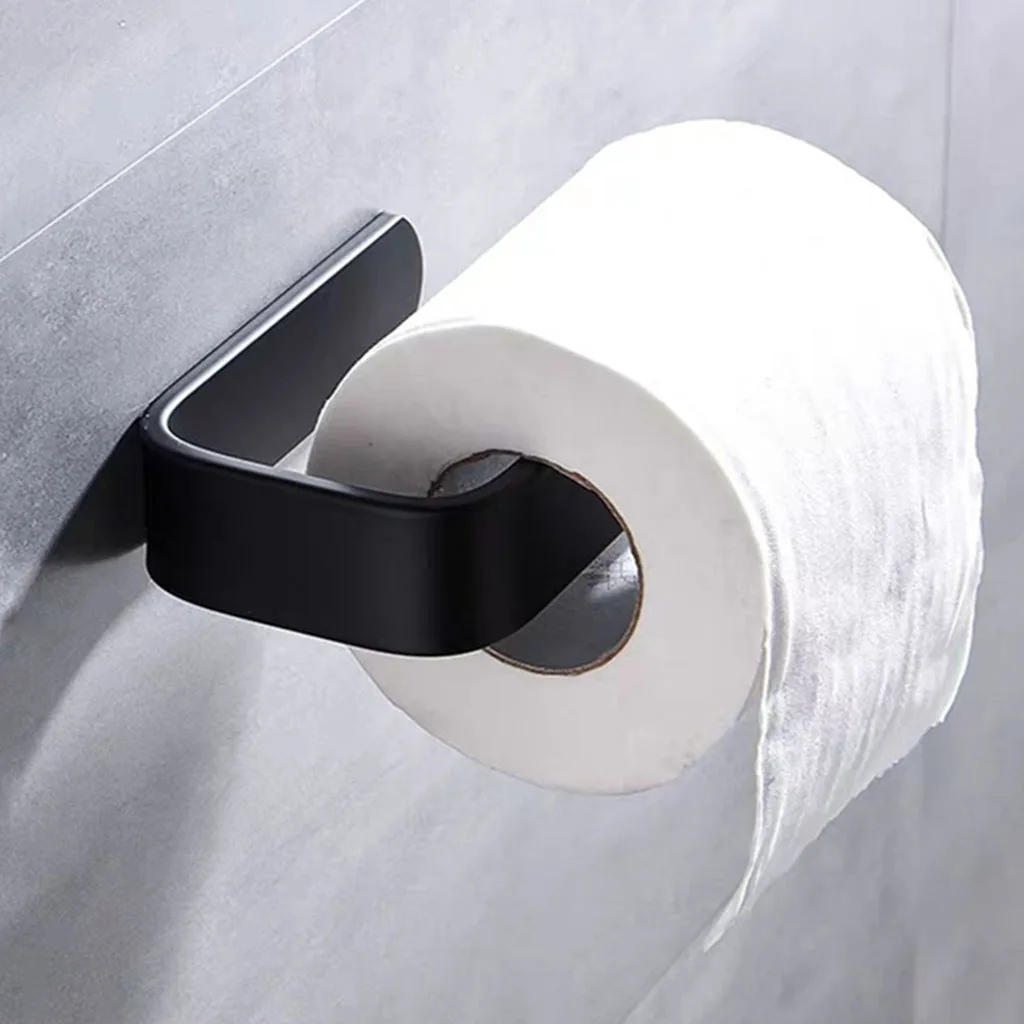 Toilet Paper Holder Towel Tissue Rack Punch-free Wall Mount Roll Holder Bathroom Toilet Paper Hanger Accessories Storage