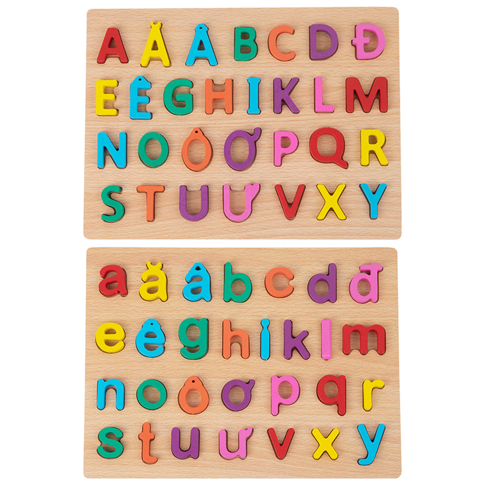 Wood Puzzle Vietnamese Alphabet Cognitive 3D Puzzle Learning Toys Activity Toy for Home Party Preschool Age 4-6 Boys Girls Toys