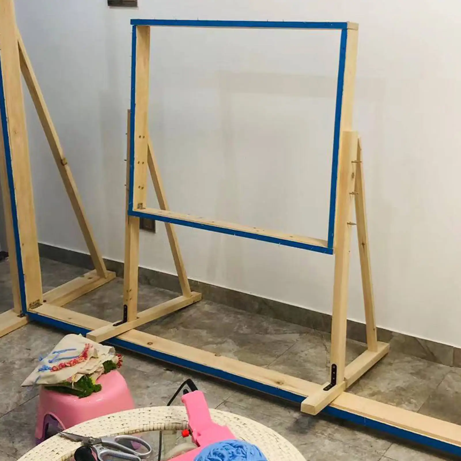 Square Wooden Tufting Rug Making Stand Frame Carpet Display DIY Carpet Making Frame for Artist Studio 50x50cm
