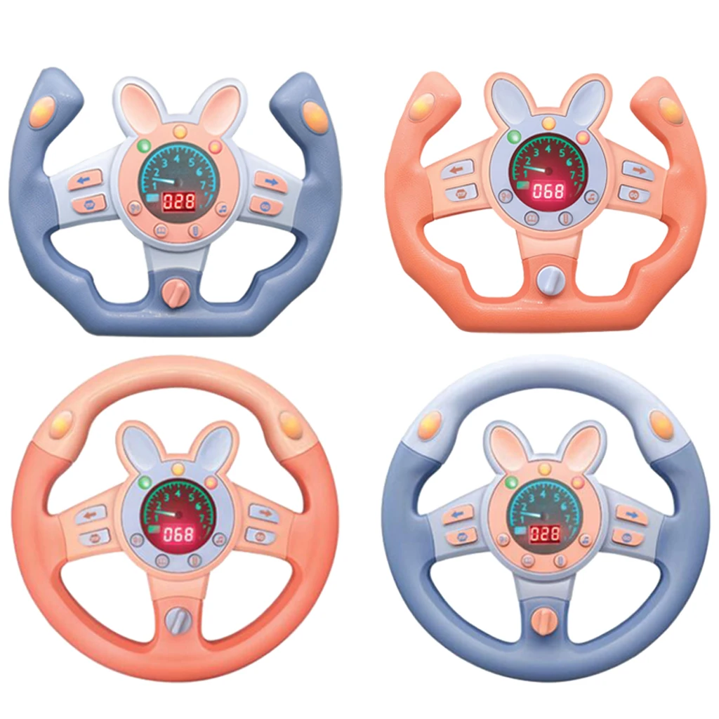 Electric Simulation Steering Wheel Toy With Light Sound Copilot Vocal Toys Children`s Toy Steering Wheel Kids Gifts