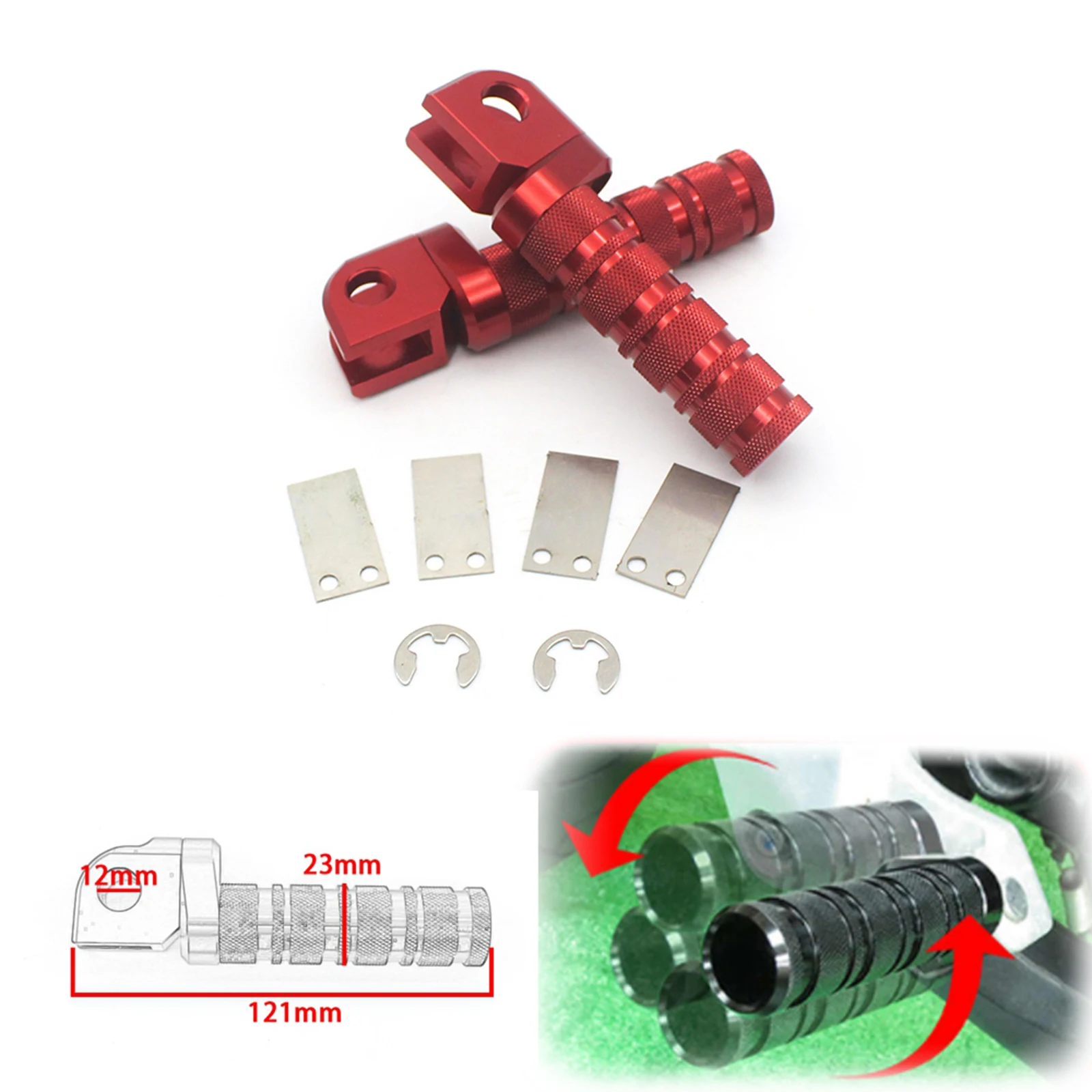 CNC Motorcycle Front Foot Pegs Pedals Pads Footrests w/Mount for Kawasaki Z800 Z650 Z900 Z1000 Z750 ZX-10R ZX-6R ER-6N ER-6F