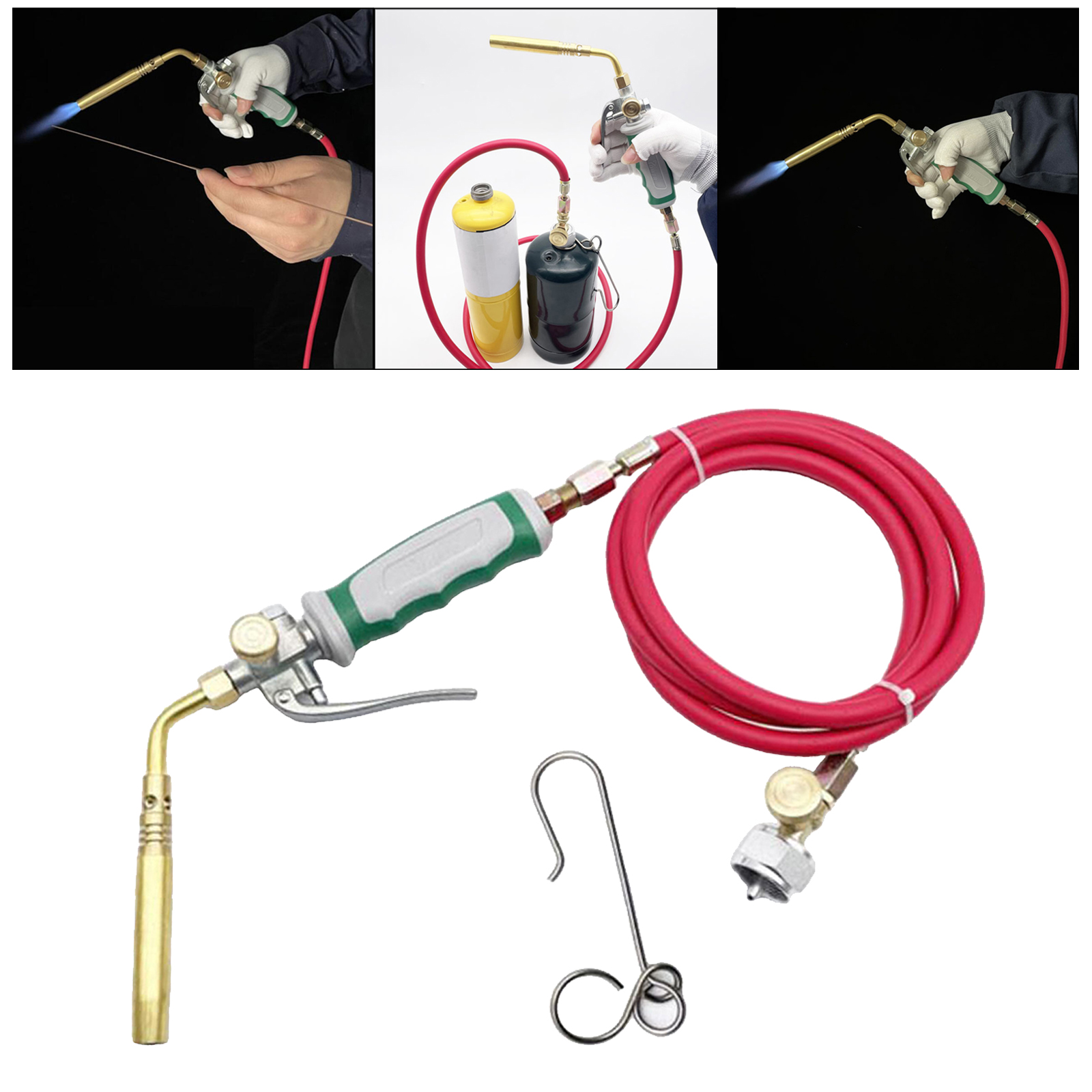 Gas Brazing Torch MAPP Propane Gas for Brass Aluminum Alloy ABS Braze Soldering Welding Torch Outdoor Picnic with 1.6m Hose