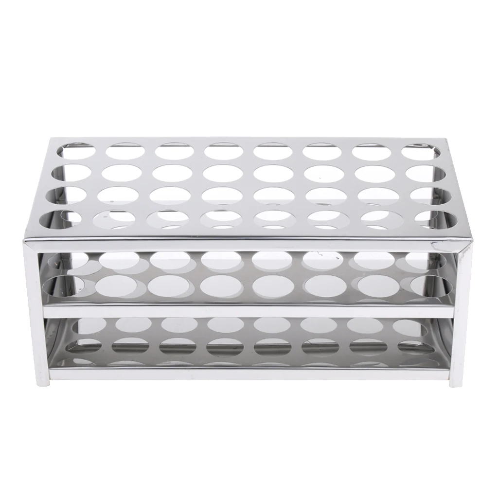 32 Holes Stainless Steel Test Tube Rack Frame Hole Diameter 22mm Anti Acid Laboratory Use Stand Holder