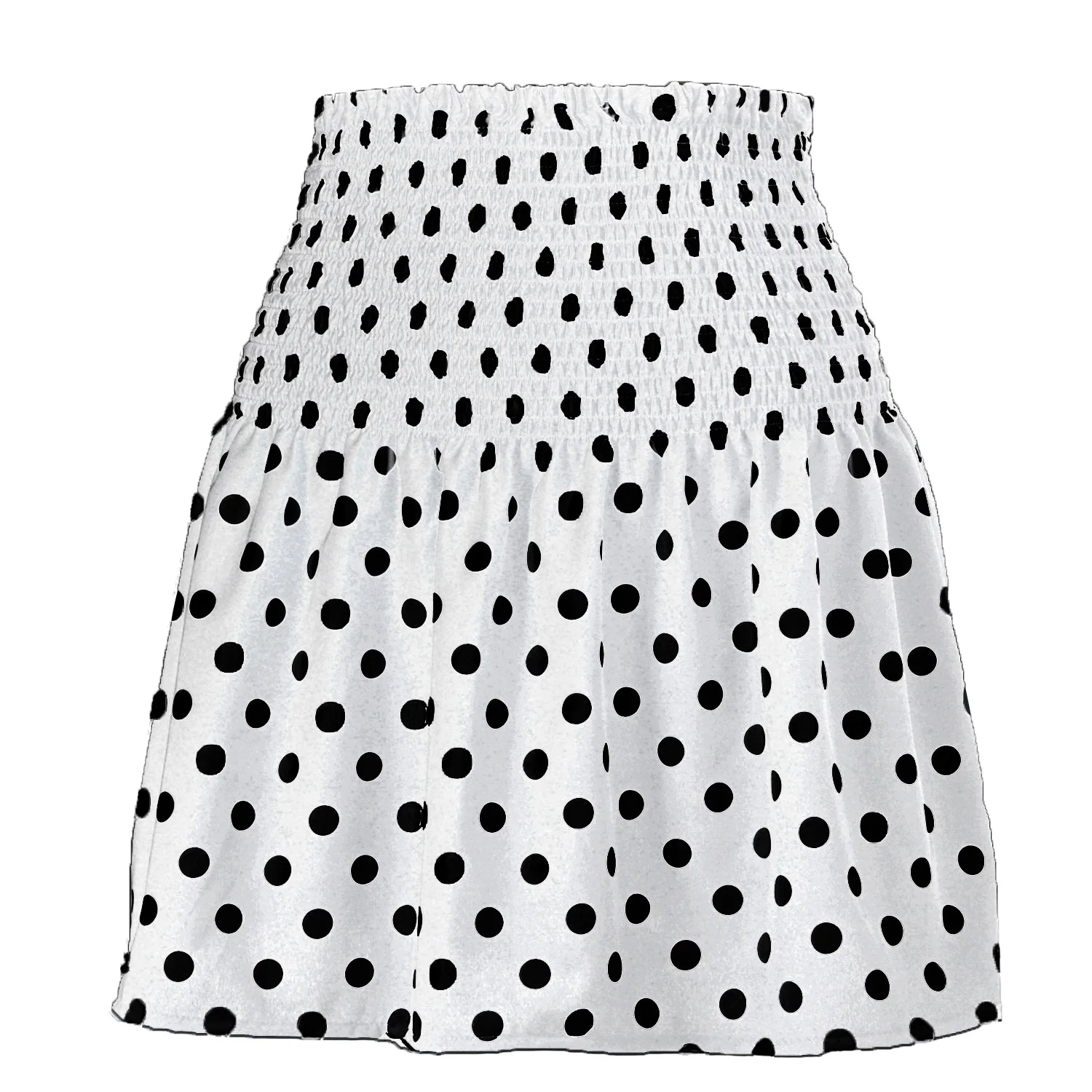 European and American plus size women's summer loose skirt high waist super elastic cross-border polka dot print skirt summer skirts