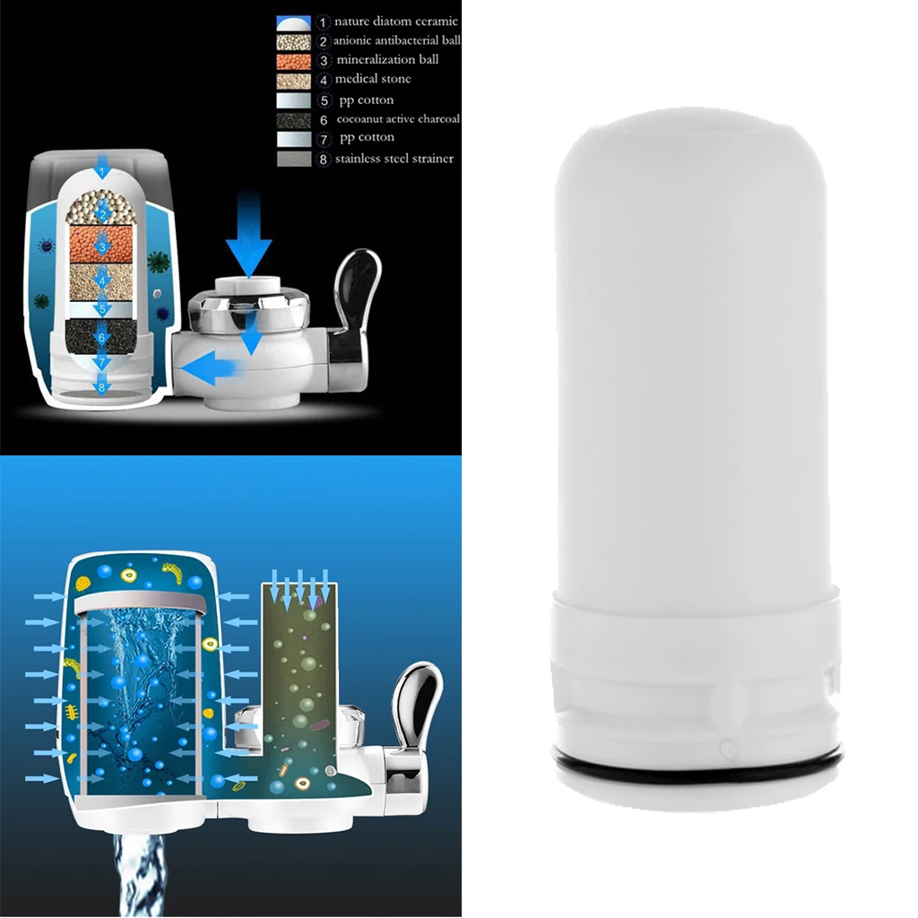 Replace Ceramic Faucet Water Filter Cartridge Washable for Kitchen Sink