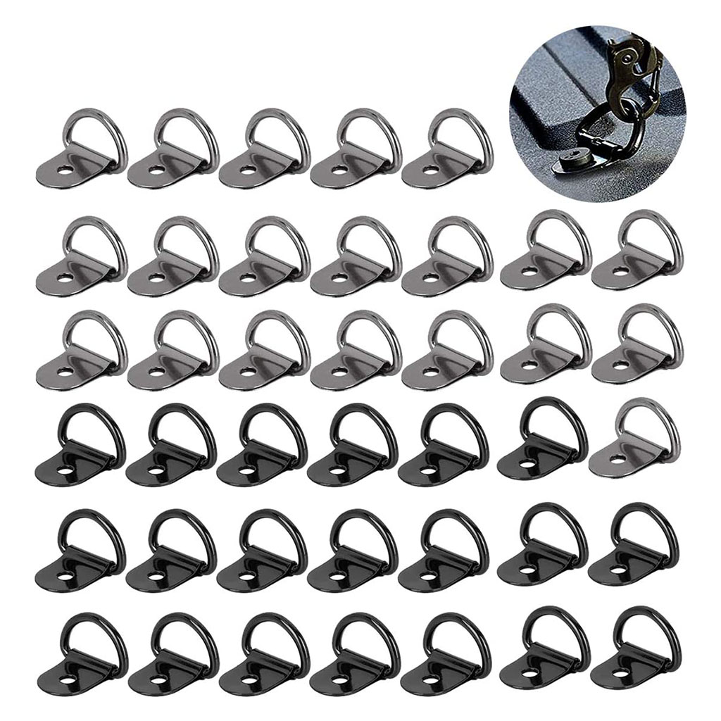 40 Pieces Steel D Shape Tie Downs Lashing Rings Heavy Duty for Loads on Trailers Cargo RV Safe and Secure Hauling