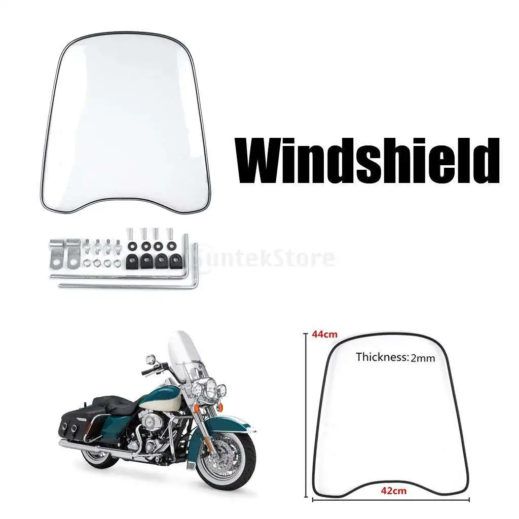 Motorcycle Scooter Clear Windshield Windscreen Wind or Universal