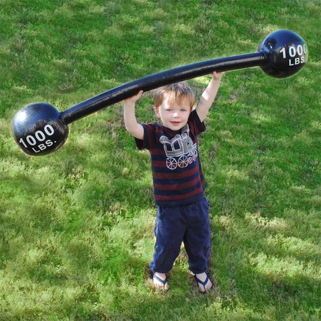 PVC Inflatable Barbell Kids Fitness Exercise Dumbbell Strongman Costume Activity
