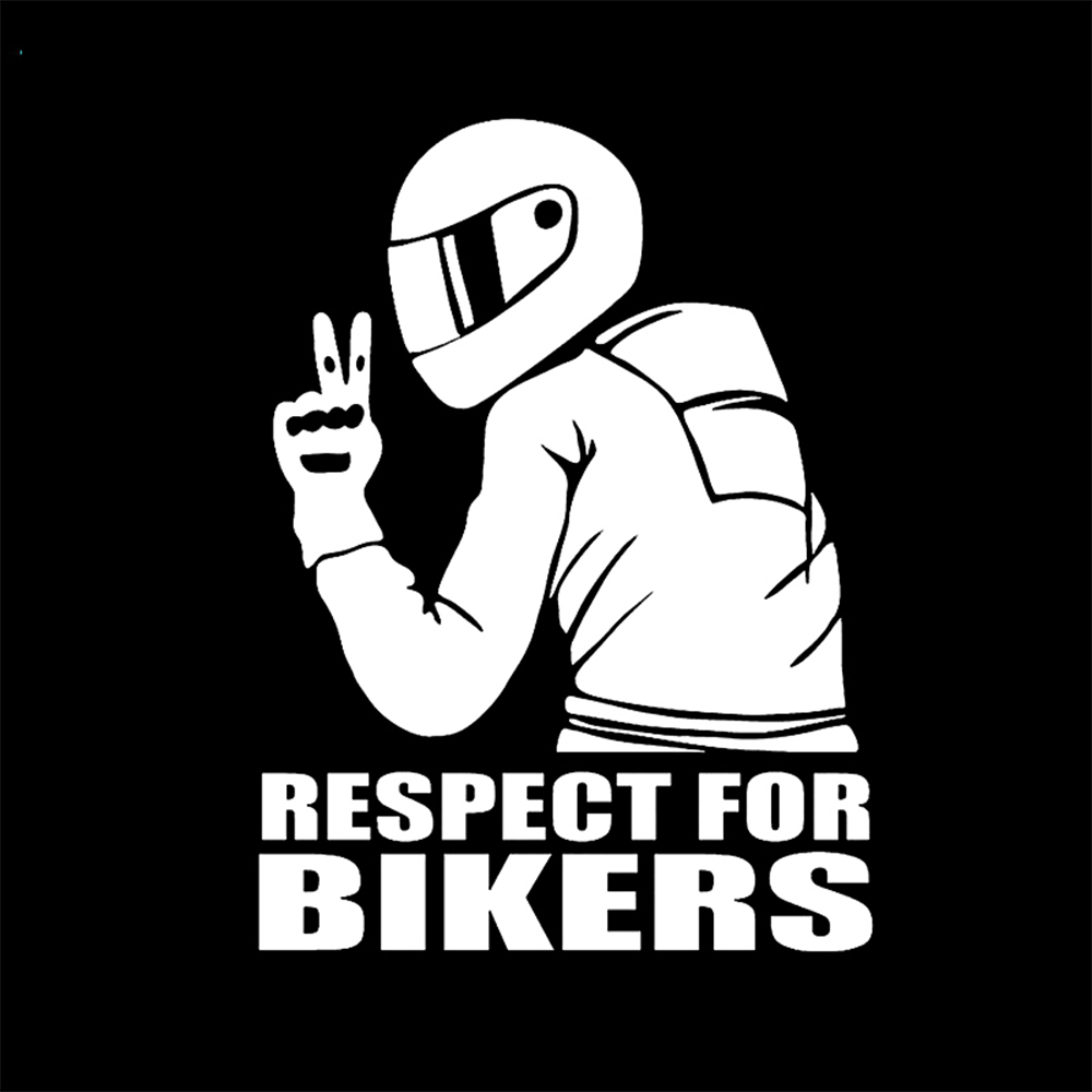 Respektieren Motorradfahrer, Personalisierte Aufkleber, Auto Aufkleber, Motorrad Aufkleber, JDM Wasserdicht und Sonnencreme PVC 19*14cm – Detail 1