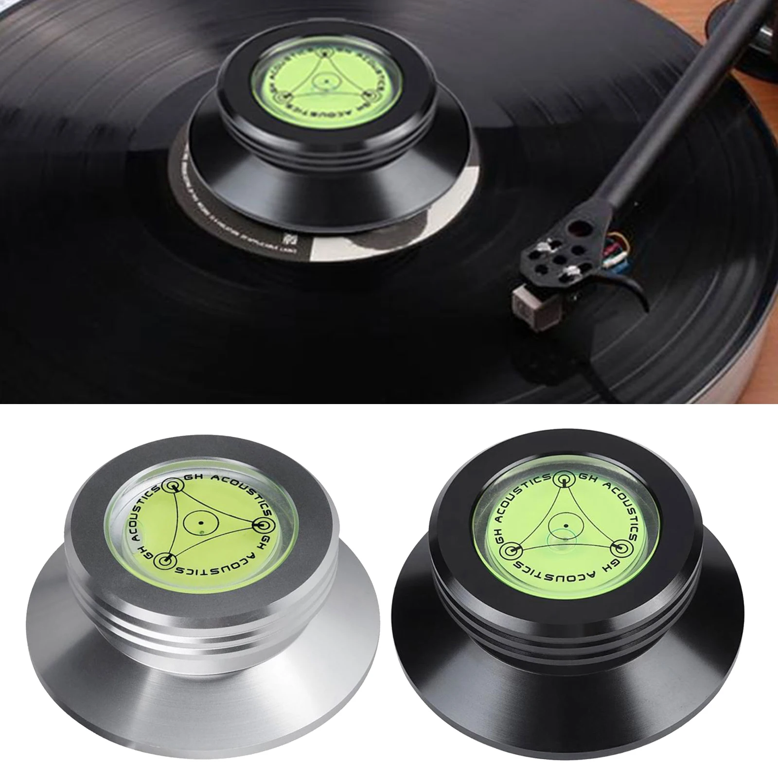 Adjustable Aluminum Alloy Turntable Disc Stabilizer Record Weight & Clamp for Phonograph