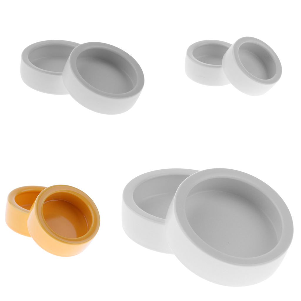 2xSmooth Ceramic Feeder Water Food Worm Bowl Dish For Reptile Lizard Gecko Snake