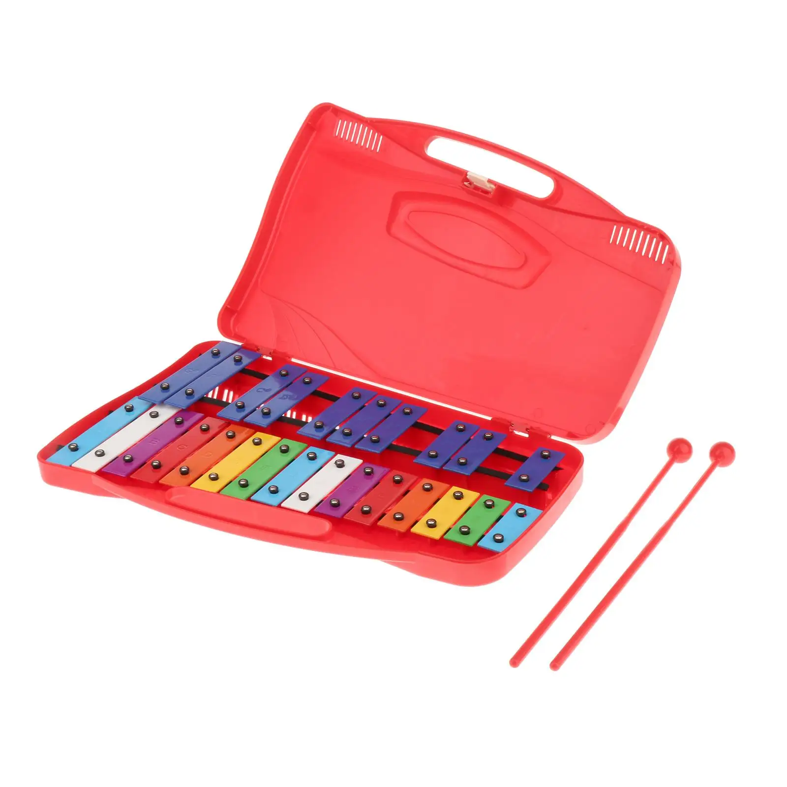 25 Notes Glockenspiel Xylophone Percussion Instrument Toy with 2 Mallets With Portable Case