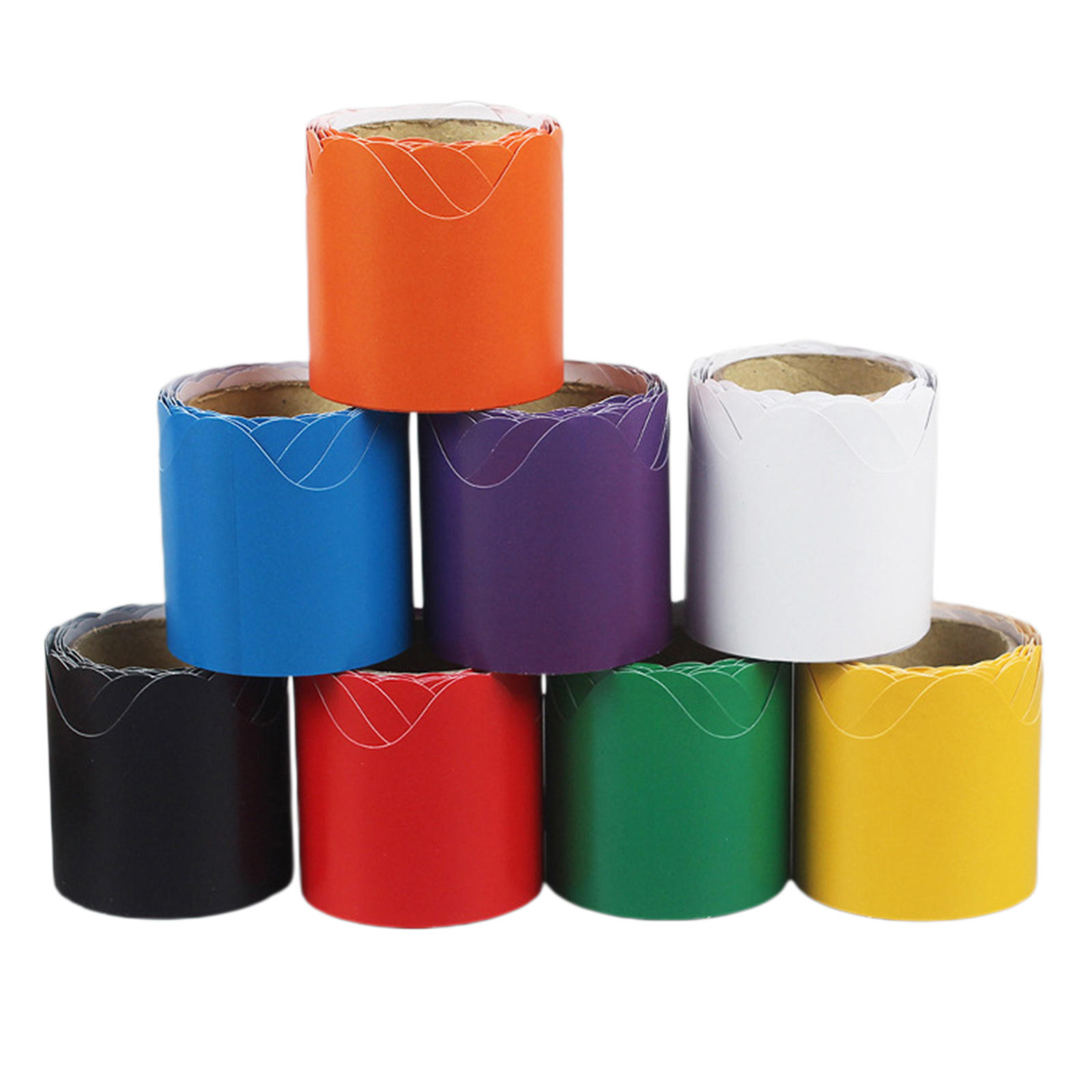 8 Roll Scalloped Border Trim, Bulletin Borders Stickers Decoratve Borders for Bulletin Board/Black Board, Classroom Decoration