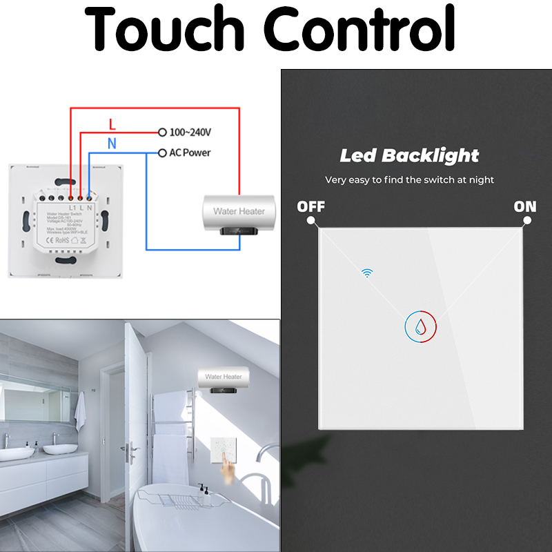 Tuya caldeira wi fi interruptor inteligente padrão