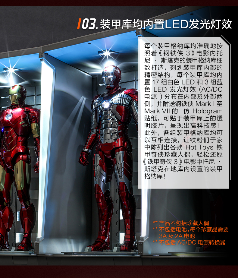 Marvel-homem de Ferro Armário de Armazenamento com Hall Homem de Ferro Ferramenta de Coleção Modelo de 38cm Original Armor Novo 1:6 3 of 4 Transformador/transformador Robô