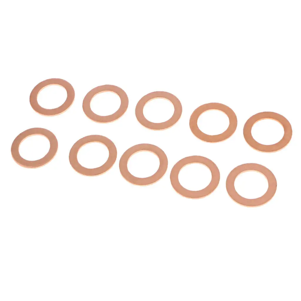 10Pcs Metal Oil Drain Plug Crush Washers Gaskets For Ford Bronze