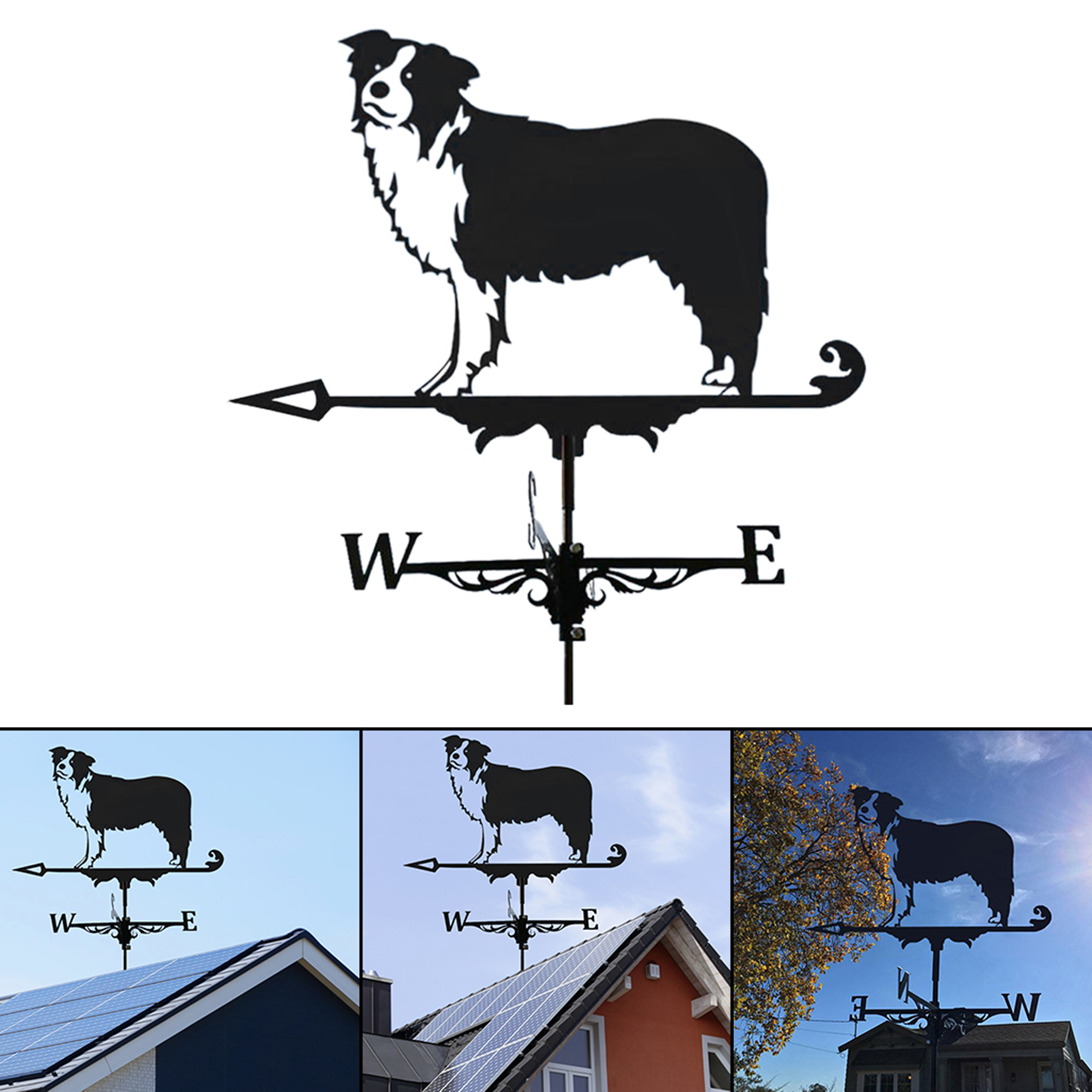 Weathervane Weather Vane Wind Direction Indicator Yard Garden Scene Stake Ornament Home Windmill Indicator Decorations