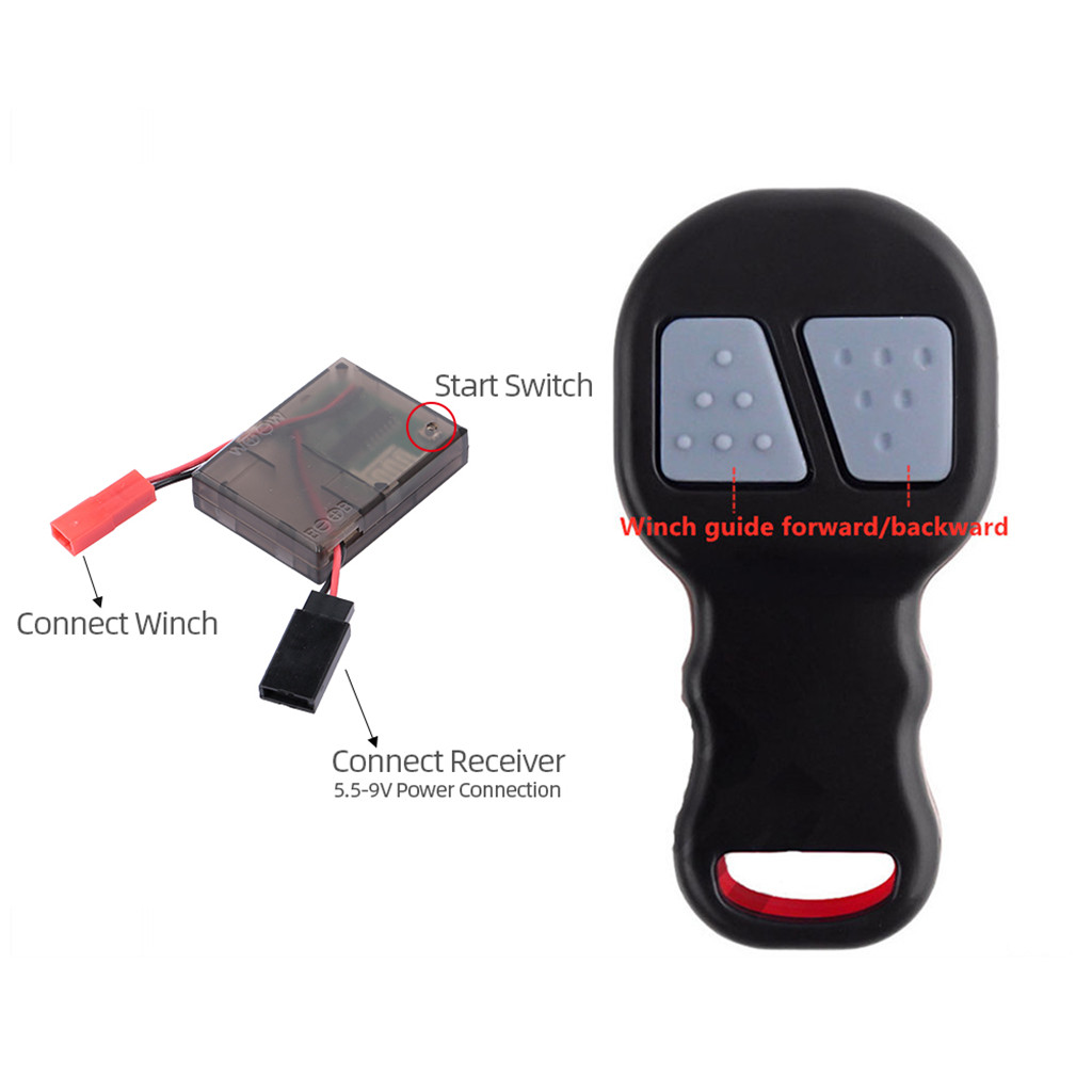 RC 1/10 Winch Switch Remote Receiver W/ Cable for RC AXIAL  HPI