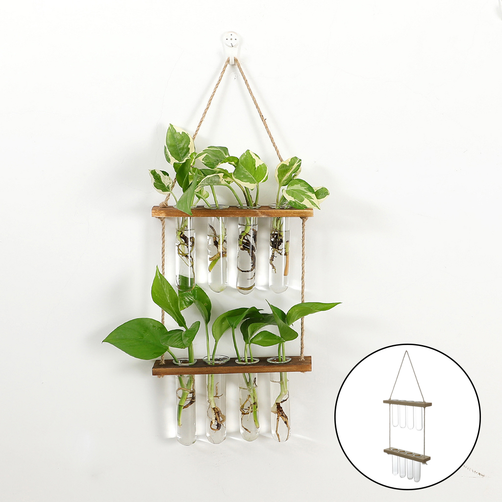 Hanging Hydroponic Plant Test Tube Indoor Glass Vase Terrarium Container