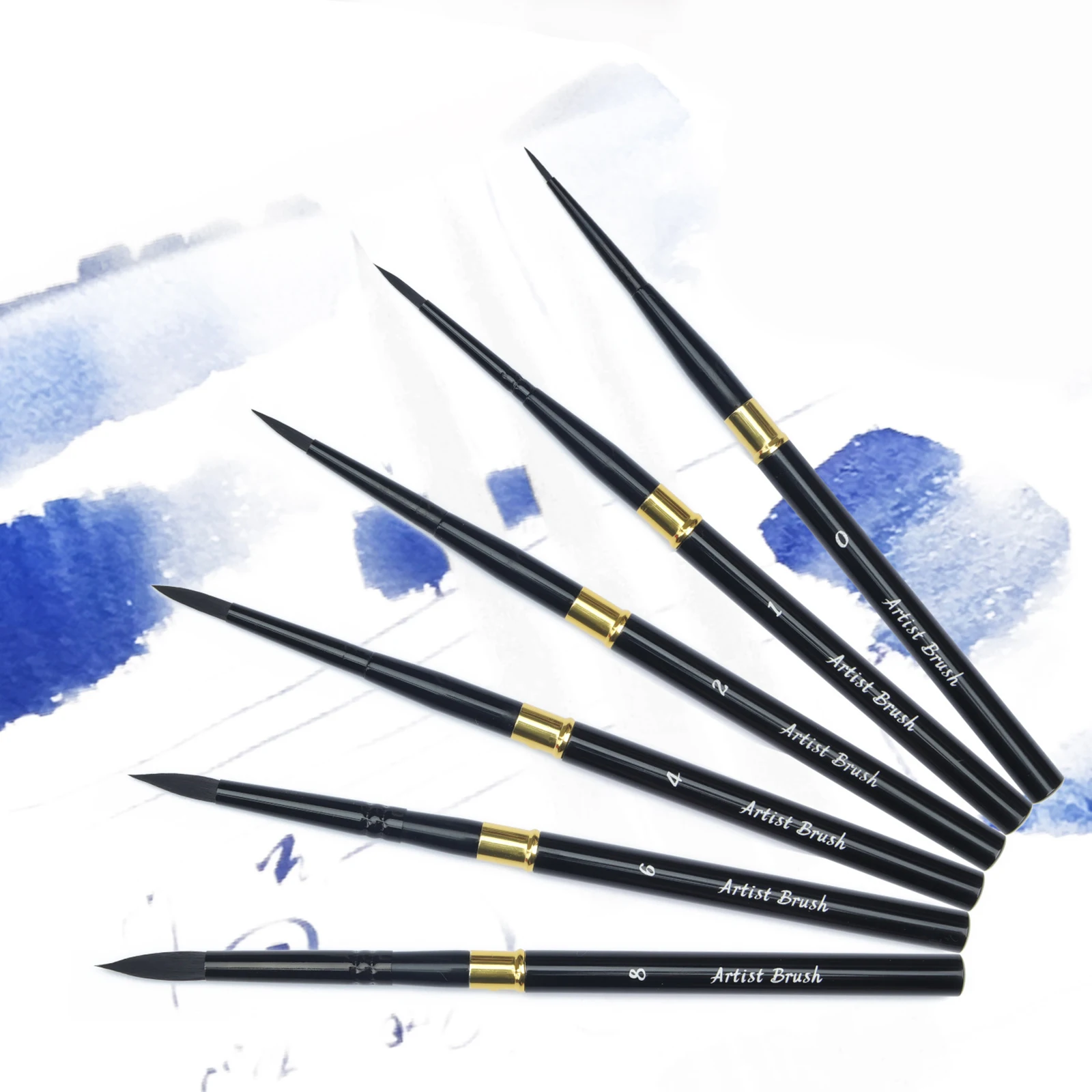 6Pcs Nylon Artist Paint Brushes Set Professional Watercolor Oil Acrylic Painting Brushes Art Painting Supplies Drawing Pen Brush