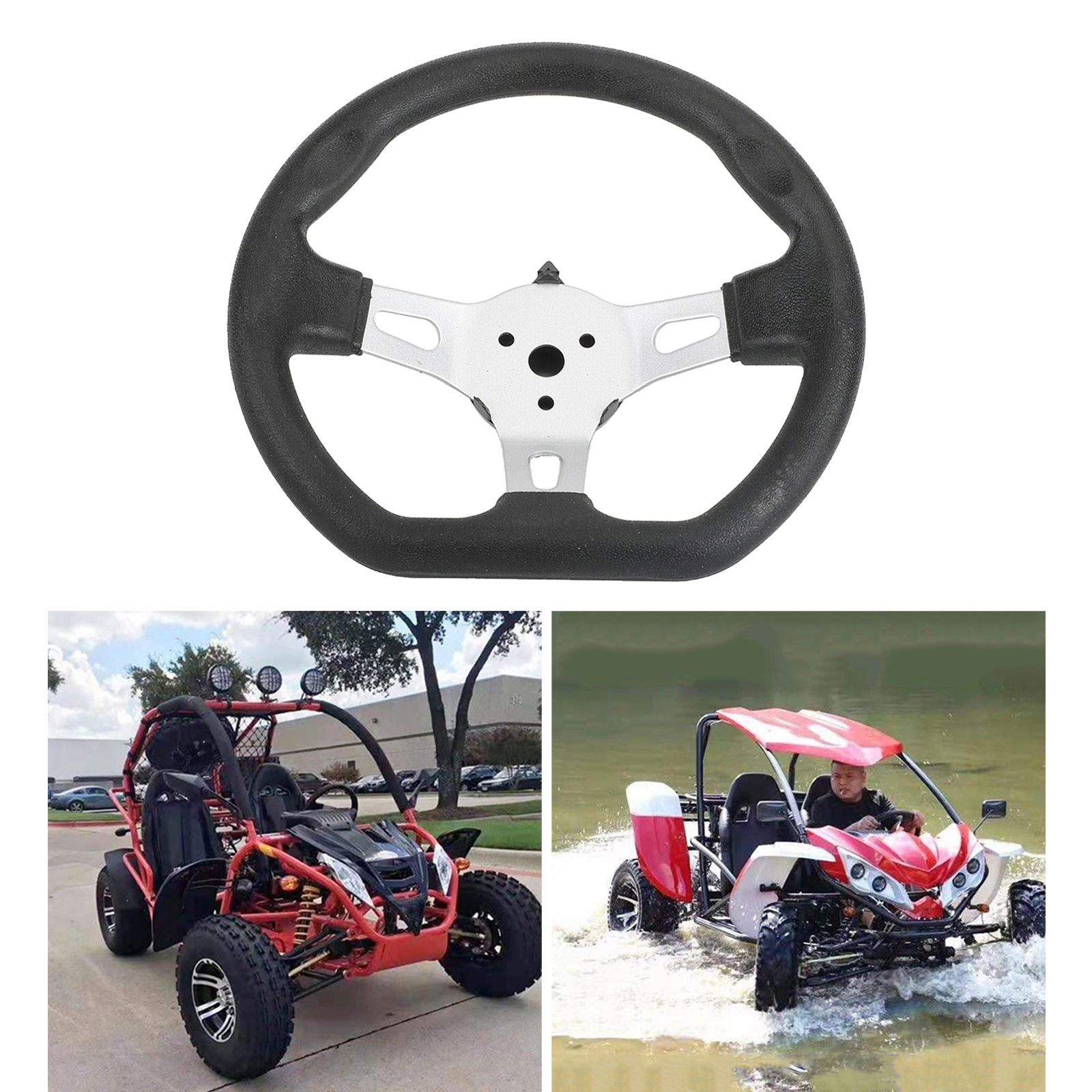 270mm Go Kart Steering Wheel Kart Parts Replacement For Go-Kart Buggy Racing Cart Accessory