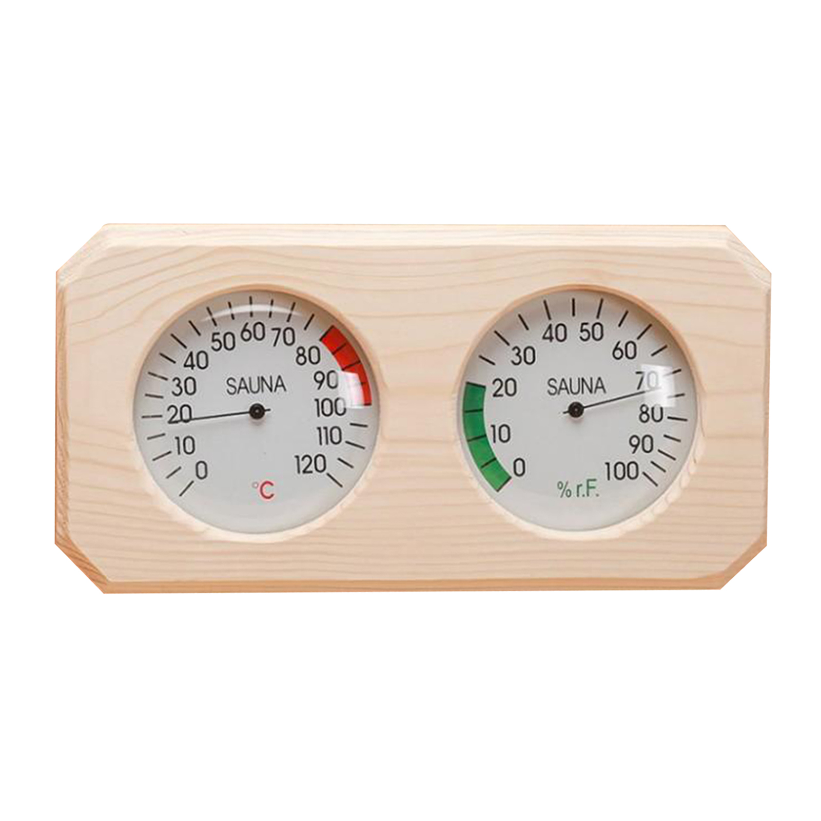 2 in 1 Pine Wooden Sauna Hygrothermograph Thermometer, Accurate Accessories for
