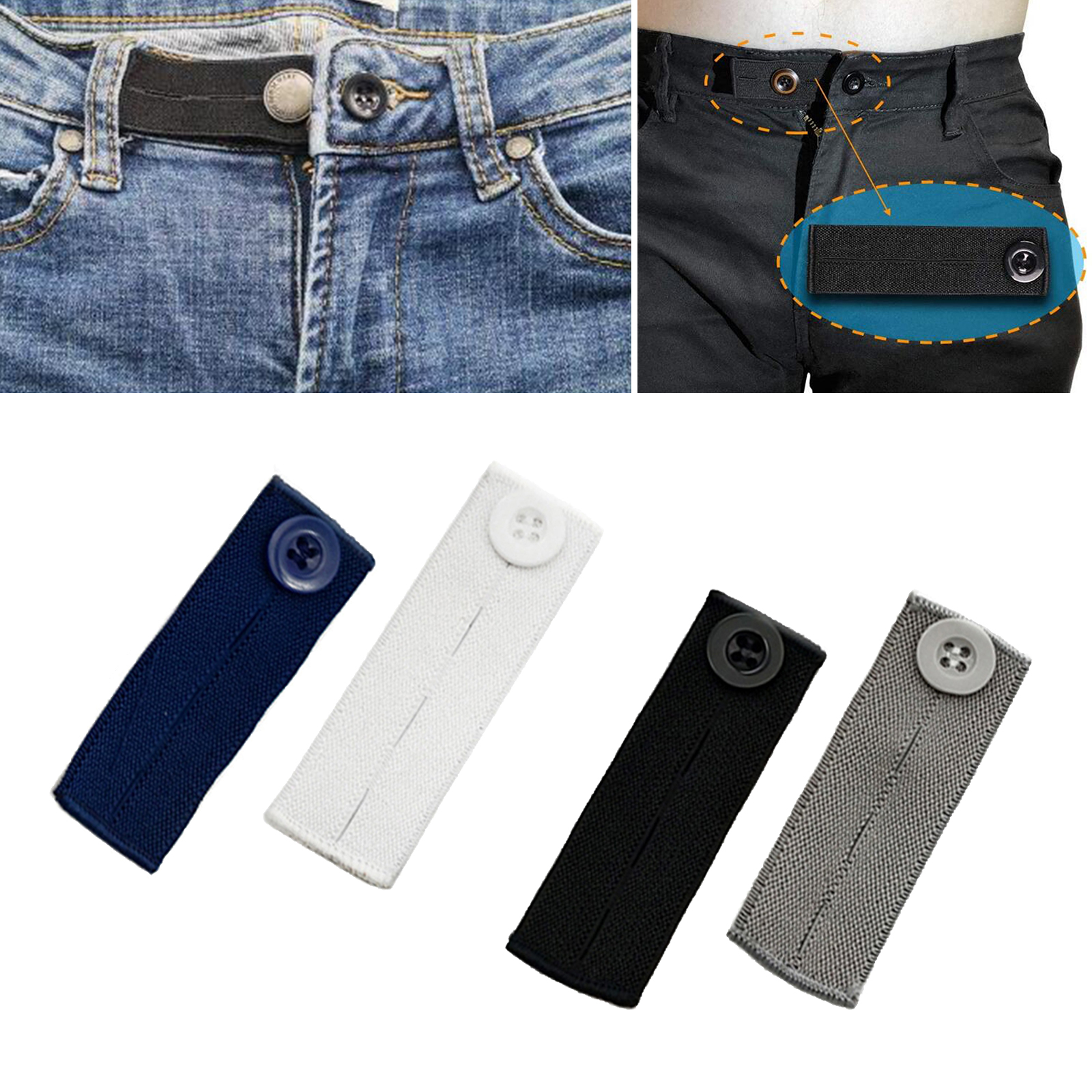 4 Pack Expander Button for Men and Women, Collar Extenders/Neck Extender/Wonder Button for Men Dress Shirts, Simple Use