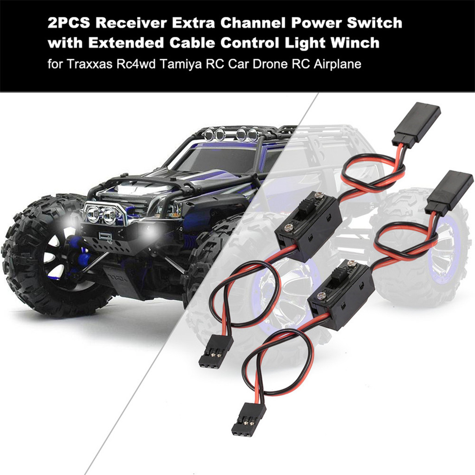 Rc Receiver Extra Channel Extended Cable for Axial Scx10 Airplane DIY Accs