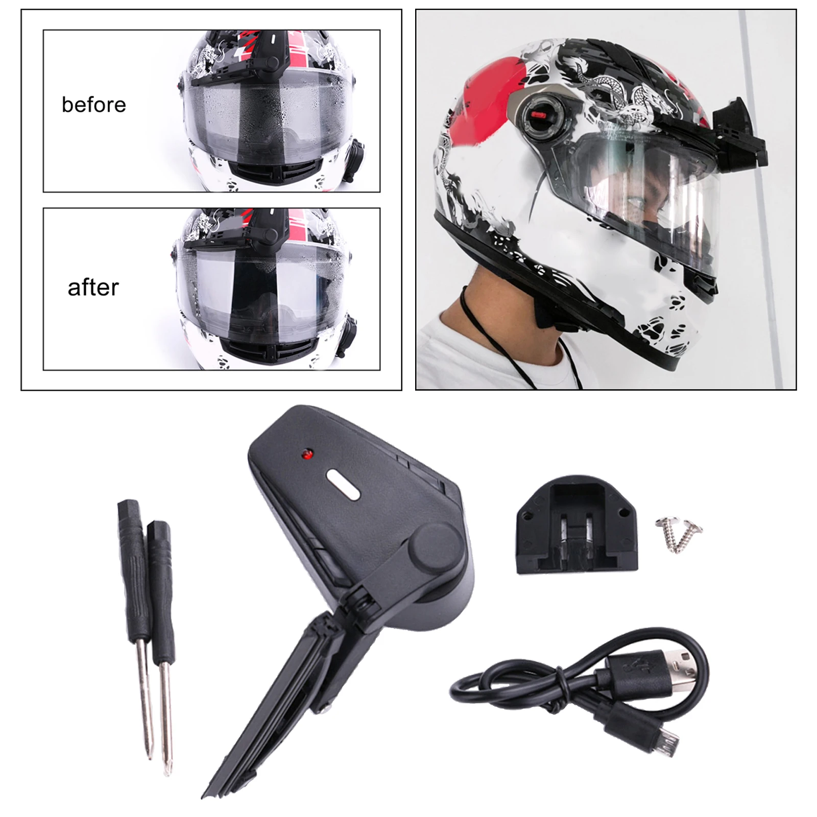 Motorcycle Helmet Wiper IP5 Waterproof Lightweight Car Motorcycle Safe