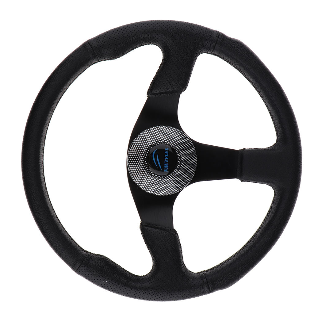 Alloy Marine Steering Wheel 3 Spoke 3/4inch Shaft for Yacht Boat Pontoon Weatherproof