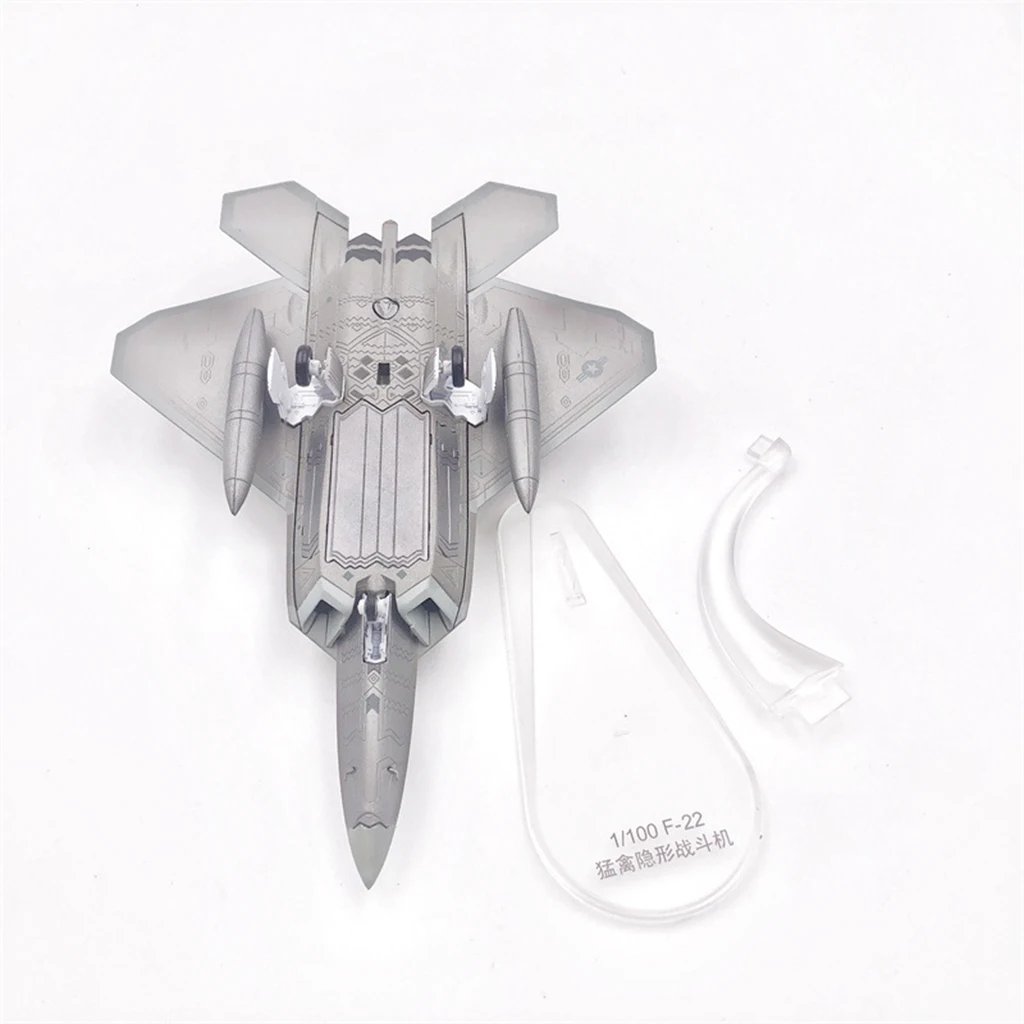 Metal 1:100 F22 Fighter Helicopter Model Airplane Office Room Shelf Decoration