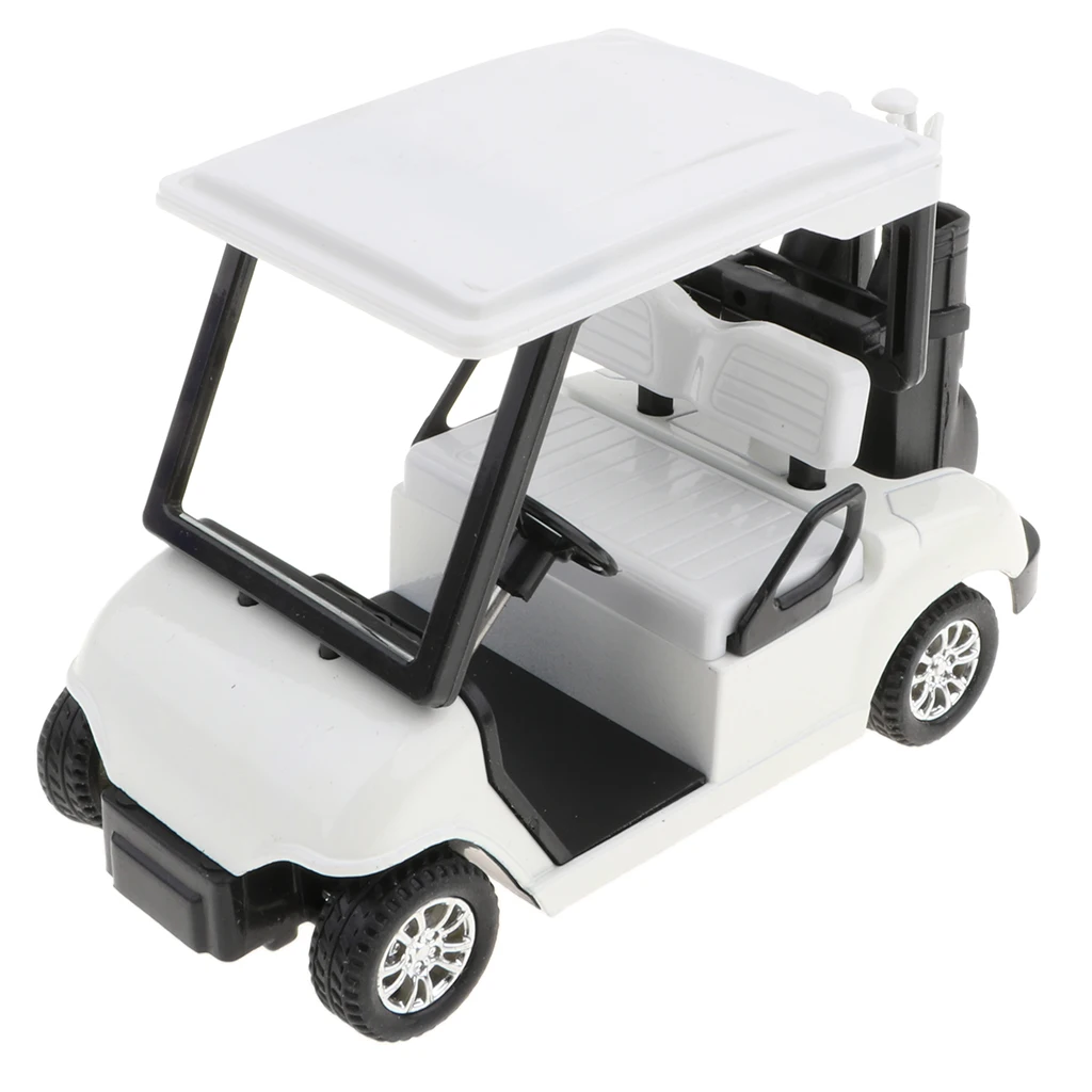 1:20 Diecast Pull Back Alloy Golf Cart w/Clubs Model Toy Collectibles White