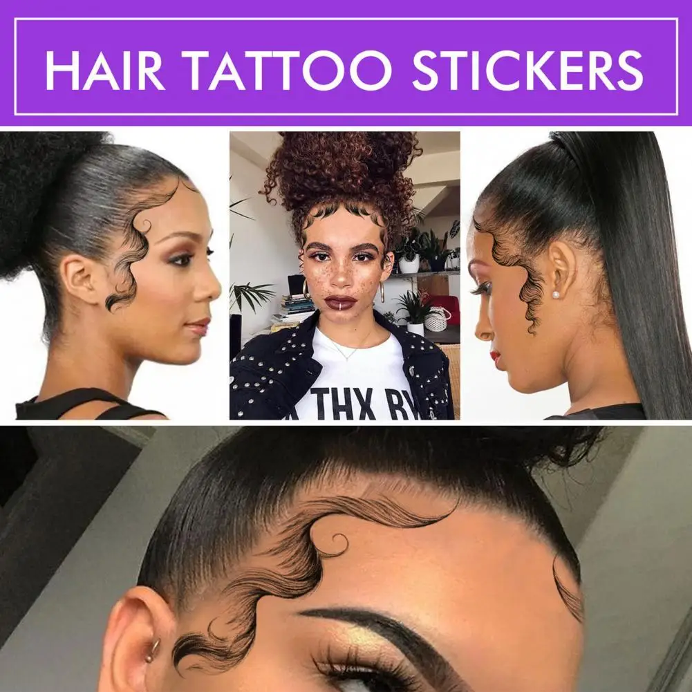 12pcs/set Hair Tattoo Stickers Waterproof Hair Styling Ultra Thin Curling  Hair Edge Baby Hair Stickers For Beauty - Temporary Tattoos - AliExpress