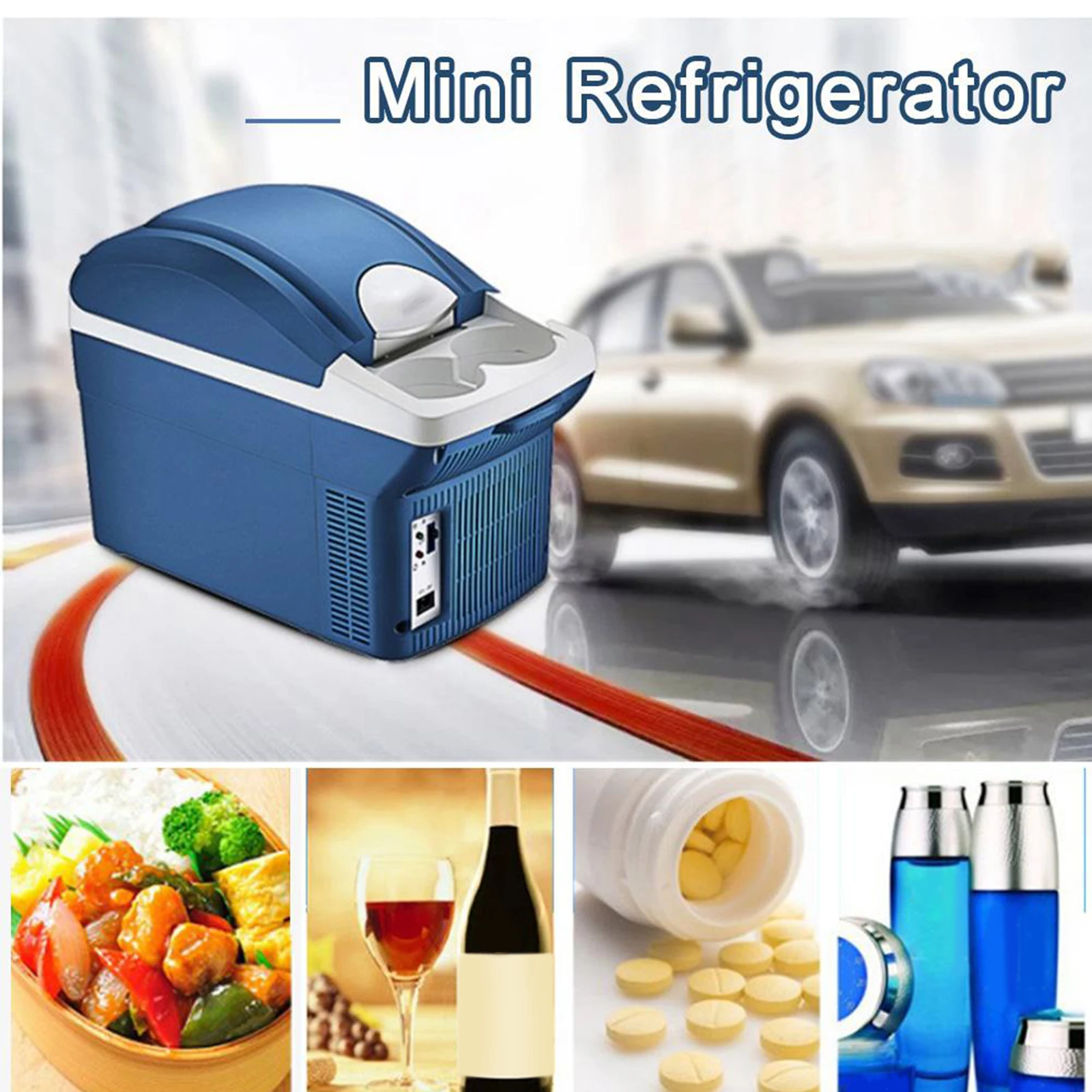 8L Mini Portable 12V Car Freezer Fridge Cooler RV Outdoor Camping Warmer Heating Warmer Ice Refrigerator Travel