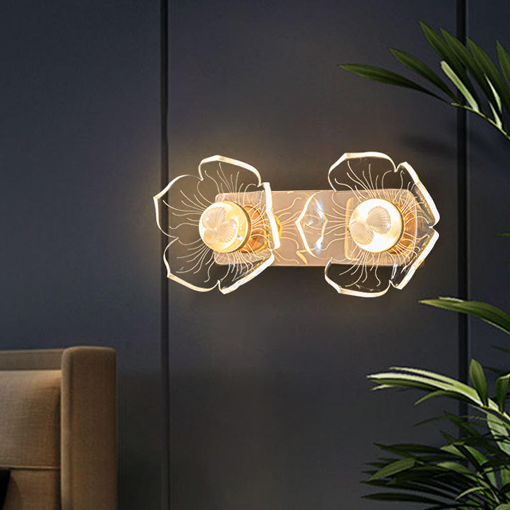 Simple LED Wall Lamp ,Sconce Light Plug-in Night Lamp Lighting Fixtures Wall Mounted Lotus for Home Doorway Indoor Outdoor Decor