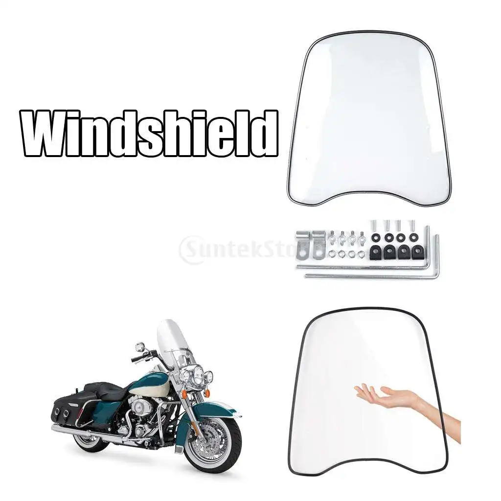 Motorcycle Scooter Clear Windshield Windscreen Wind or Universal