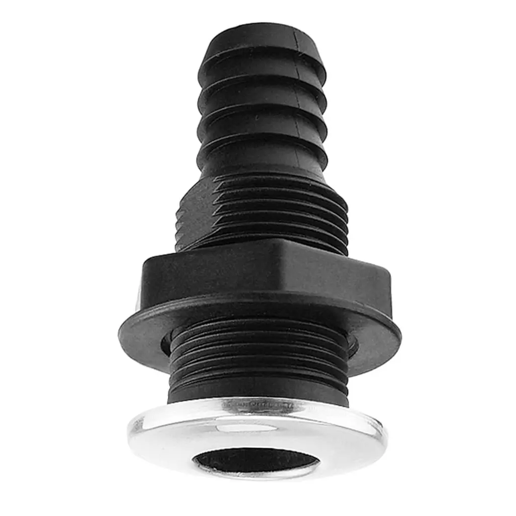 Hull Pass Through With Nylon End Cap For Boat, Sailing - Black