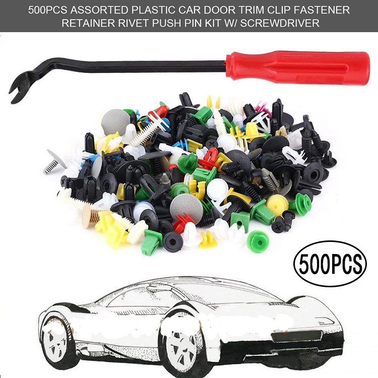 Multicolore QLJ 500PCS Mixte Auto Attache De Voiture V/éhicule Pare-Chocs Clips Retenue Rivet Panneau De Porte Fender Liner Universel pour Toutes Les Voitures