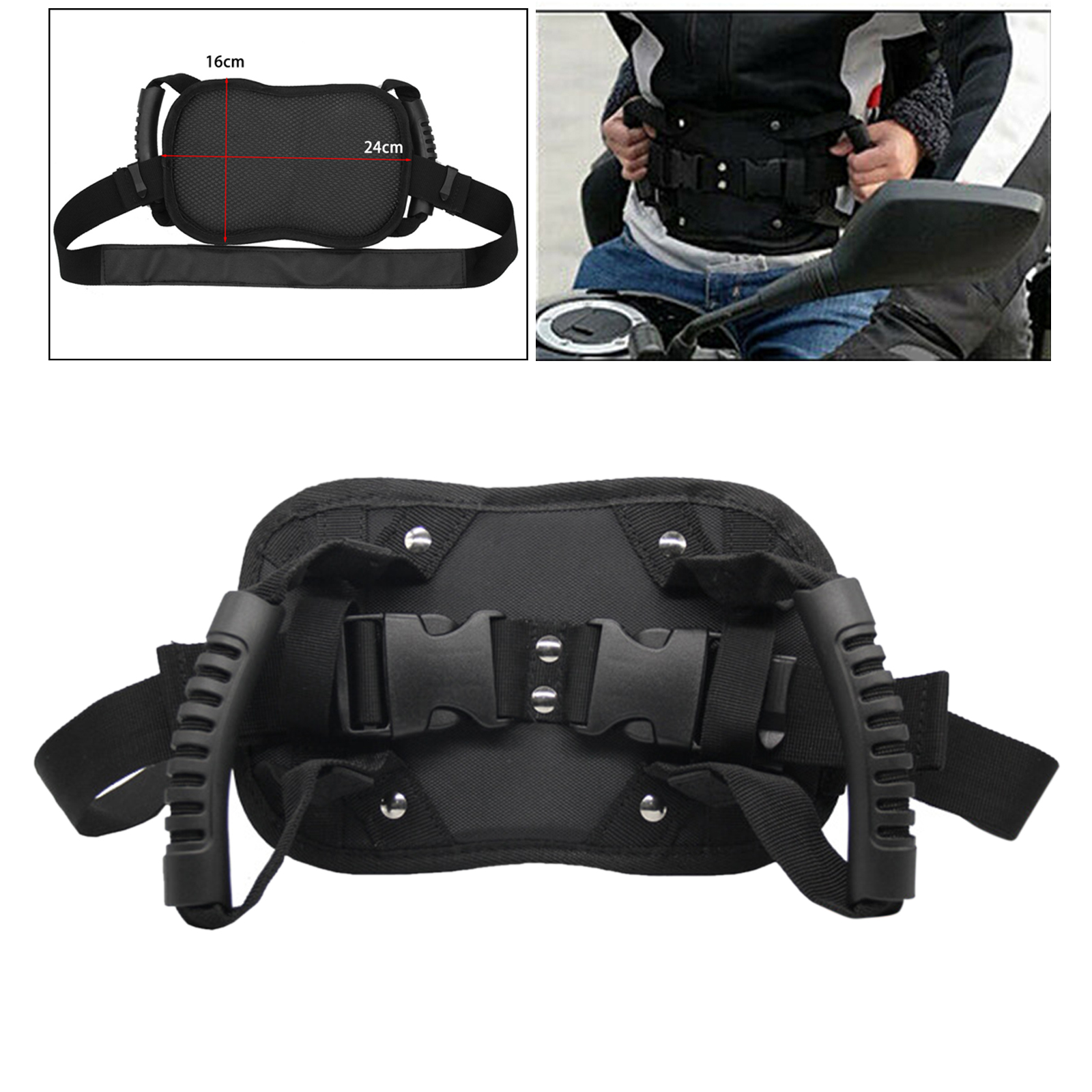 Motorcycle Scooters Safety Belt, Motorcycle Passenger Safety Belt, Adjustable Strap Grab Handle for Children Elderly Passenger