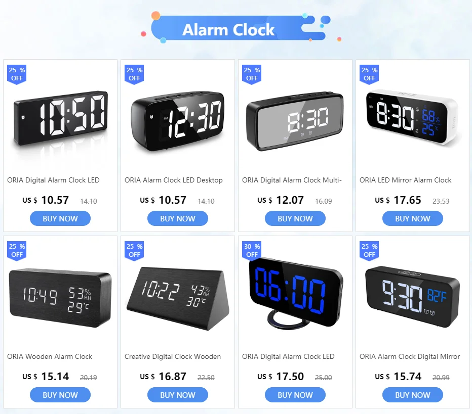 oria despertador digital led desktop relógio de controle voz snooze tempo temperatura exibição modo noite reloj despertador usb