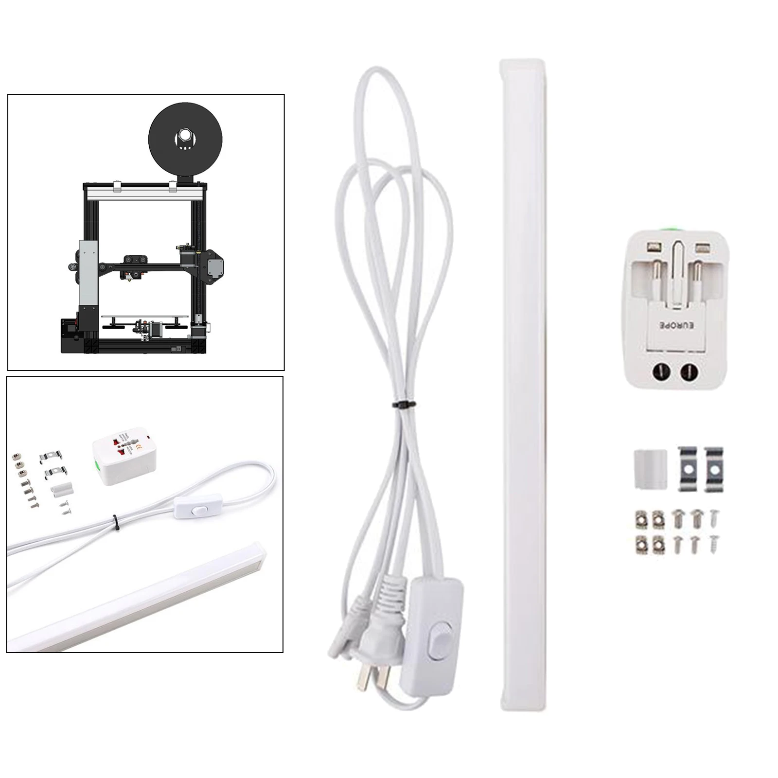 LED Tube Night Light Kit with Switch Cable for CR-10 CR-10 4S CR-10 5S