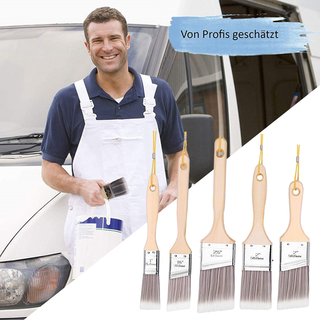 Paint Brush Set Cabinets Window Painting Bristle Brushes 1'' 1.5'' 2'' 2.5''