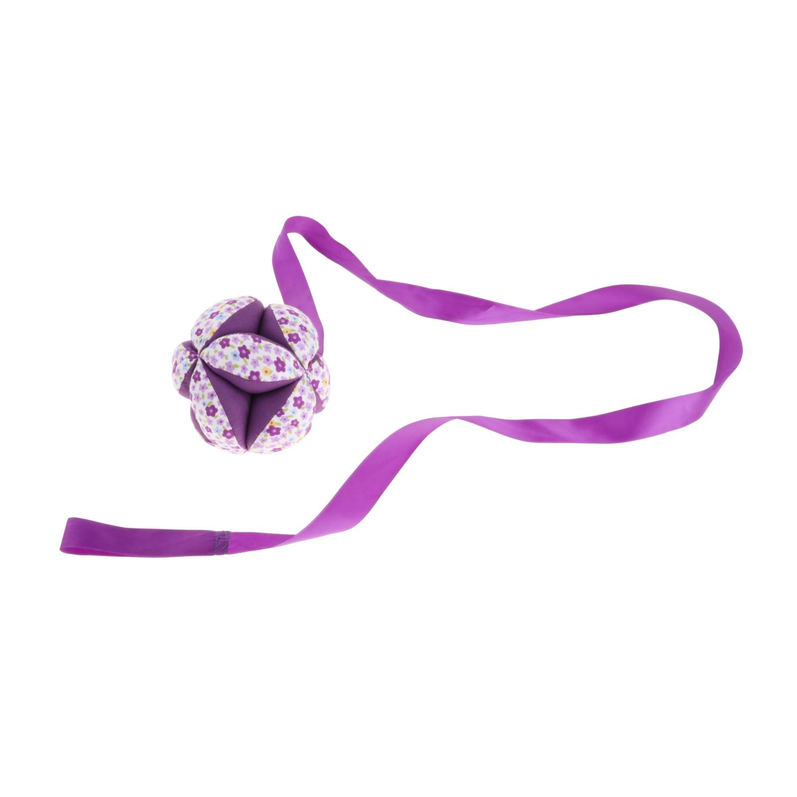 Purple Infant Fabric Soft Stuffed Rattle Ball Toddlers Newborn Hanging Catching Crib Interactive Educational Develop Toy